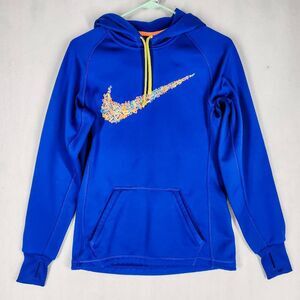 Nike Women's Pullover Hoodie Hooded Sweatshirt Blue XS